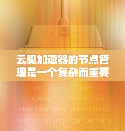 云狐加速器的节点管理是一个复杂而重要的过程，涉及多个步骤和配置。以下是一个清晰的总结和步骤指南，帮助您更好地管理云狐加速器