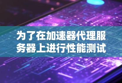 为了在加速器代理服务器上进行性能测试，您可以按照以下步骤进行